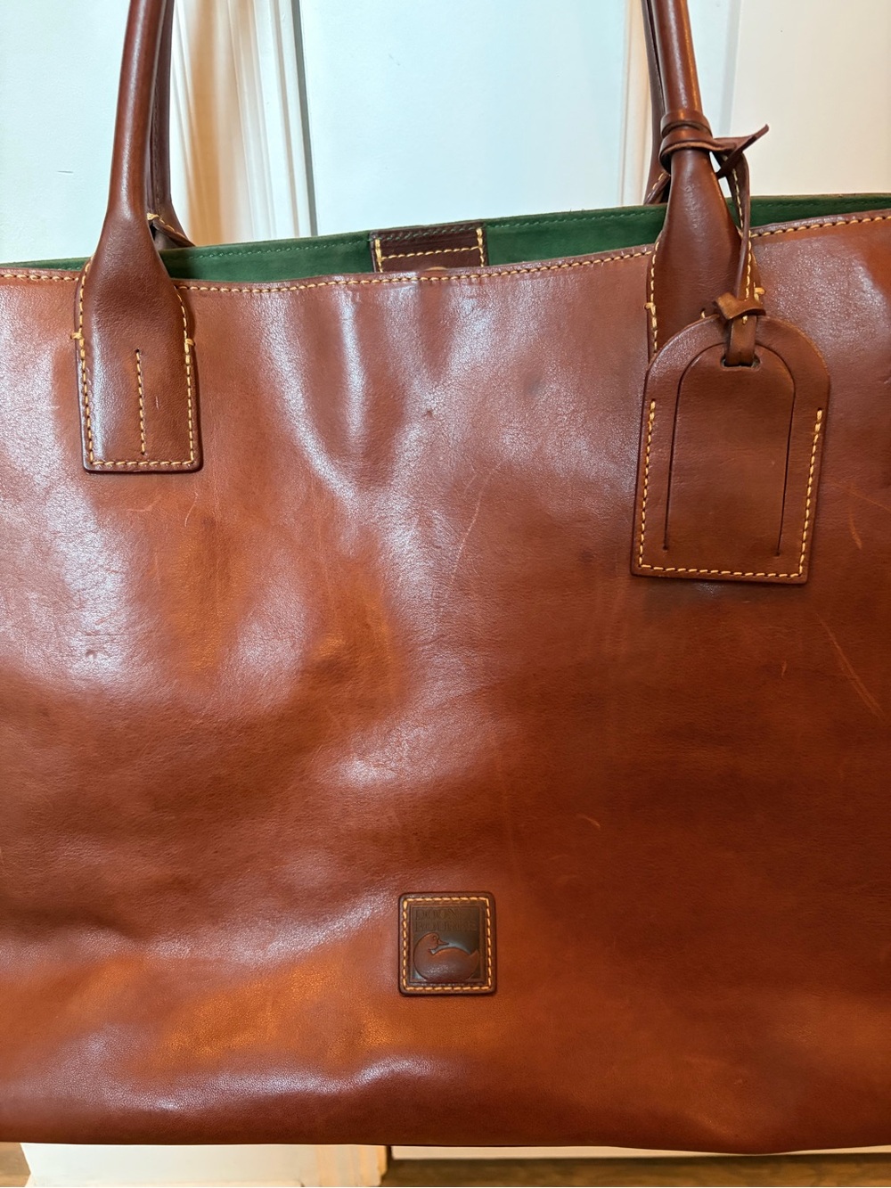 Dooney & Bourke Large Florentine Russel Tote in Chestnut - Picture 2 of 15